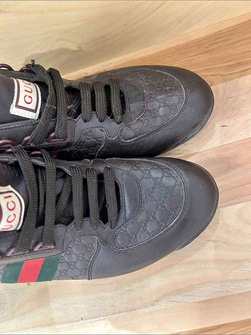 Gucci GG Supreme Ace sneaker Sneakers Black & Green US 8